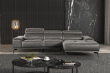Vadso Dark Gray Leather Match Right Chaise Sectional - Ornate Home