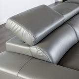 Vadso Dark Gray Leather Match Right Chaise Sectional - Ornate Home