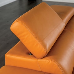 Vadso Tangerine Leather Match Right Chaise Sectional - Ornate Home