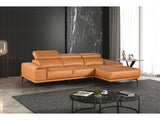 Vadso Tangerine Leather Match Right Chaise Sectional - Ornate Home