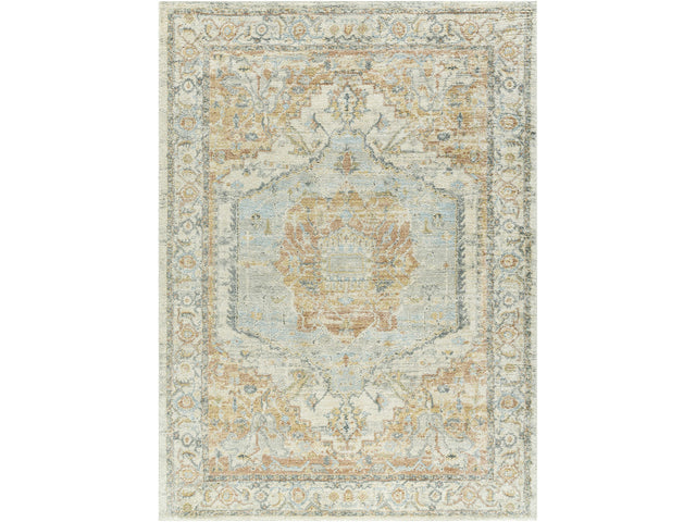 Vaeda Blue & Beige Thick Luxe Rug - Ornate Home