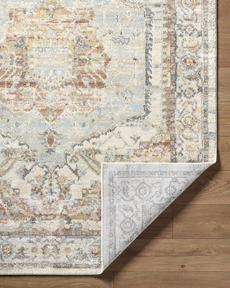 Vaeda Blue & Beige Thick Luxe Rug - Ornate Home