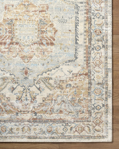 Vaeda Blue & Beige Thick Luxe Rug - Ornate Home