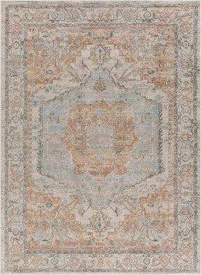 Vaeda Blue & Beige Thick Luxe Rug - Ornate Home