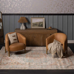 Vaeda Blue & Beige Thick Luxe Rug - Ornate Home