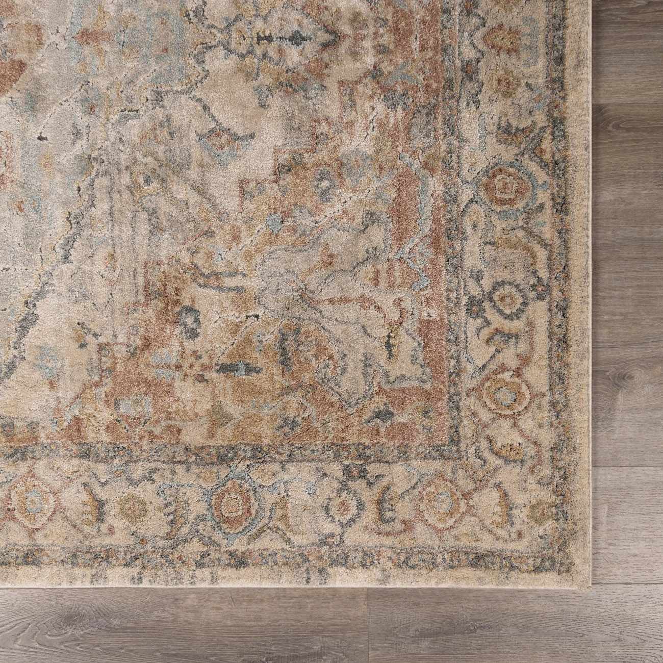 Vaeda Blue & Beige Thick Luxe Rug - Ornate Home