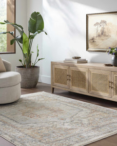 Vaeda Blue & Beige Thick Luxe Rug - Ornate Home