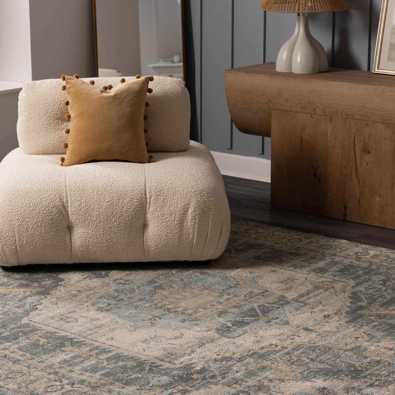 Vaeda Blue Thick Luxe Rug - Ornate Home