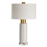 Vaeshon Brass/Gray/White Concrete Table Lamp - Ornate Home