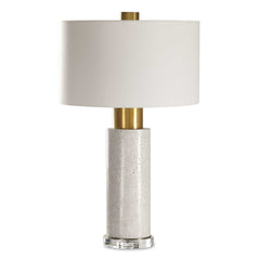 Vaeshon Brass/Gray/White Concrete Table Lamp - Ornate Home