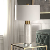 Vaeshon Brass/Gray/White Concrete Table Lamp - Ornate Home