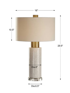 Vaeshon Brass/Gray/White Concrete Table Lamp - Ornate Home