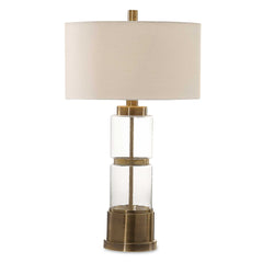 Vaiga Brass Glass Column Lamp - Ornate Home