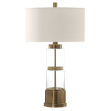 Vaiga Brass Glass Column Lamp - Ornate Home