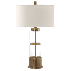 Vaiga Brass Glass Column Lamp - Ornate Home
