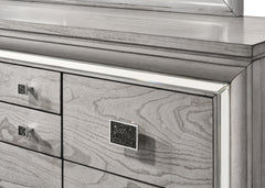 Vail Gray LED Upholstered Panel Bedroom Set - Ornate Home