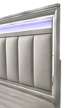Vail Gray LED Upholstered Panel Bedroom Set - Ornate Home