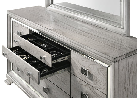 Vail Gray LED Upholstered Panel Bedroom Set - Ornate Home