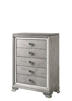 Vail Gray LED Upholstered Panel Bedroom Set - Ornate Home