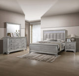 Vail Gray LED Upholstered Panel Bedroom Set - Ornate Home