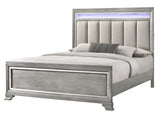 Vail Gray LED Upholstered Panel Bedroom Set - Ornate Home