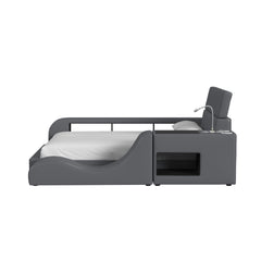 Valari Grey PU Full Transformer Bed with Electronic Features