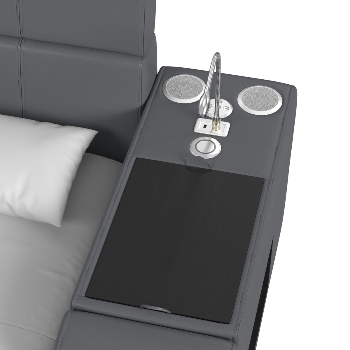 Valari Grey PU Full Transformer Bed with Electronic Features