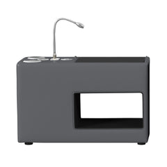 Valari Grey PU Nightstand with Electronic Features - Ornate Home