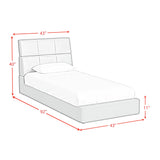 Valari Grey PU Twin Bed - Ornate Home