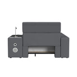 Valari Grey PU Twin Transformer Bed with Electronic Features - Ornate Home