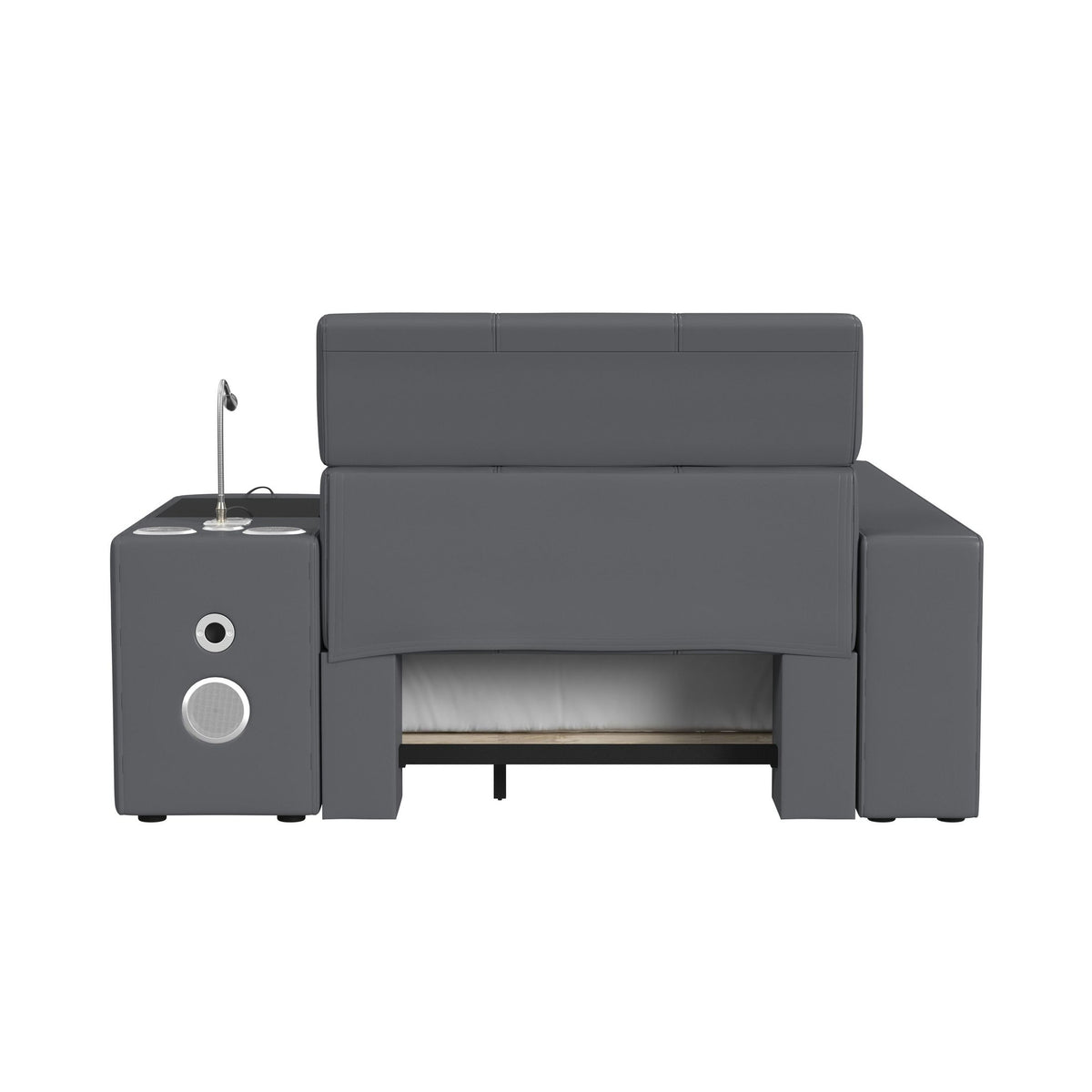Valari Grey PU Twin Transformer Bed with Electronic Features - Ornate Home