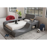Valari Grey PU Twin Transformer Bed with Electronic Features - Ornate Home