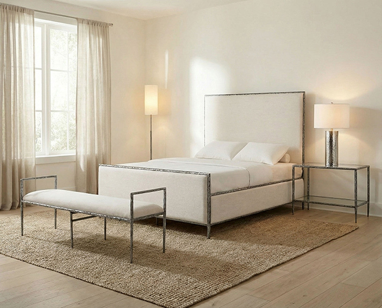 Valda Gunmetal Bench - Ornate Home