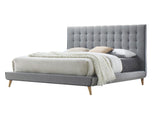 Valda King Upholstered Bed in Gray - Ornate Home