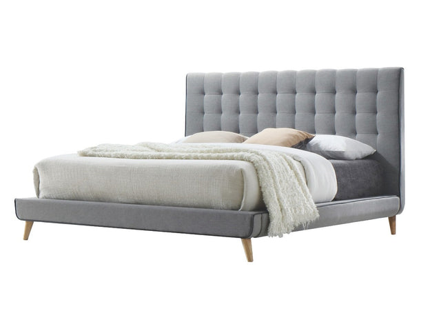 Valda King Upholstered Bed in Gray - Ornate Home