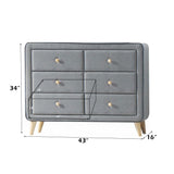 Valda Light Gray Fabric Dresser - Ornate Home