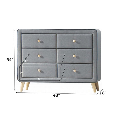 Valda Light Gray Fabric Dresser - Ornate Home
