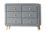 Valda Light Gray Fabric Dresser - Ornate Home