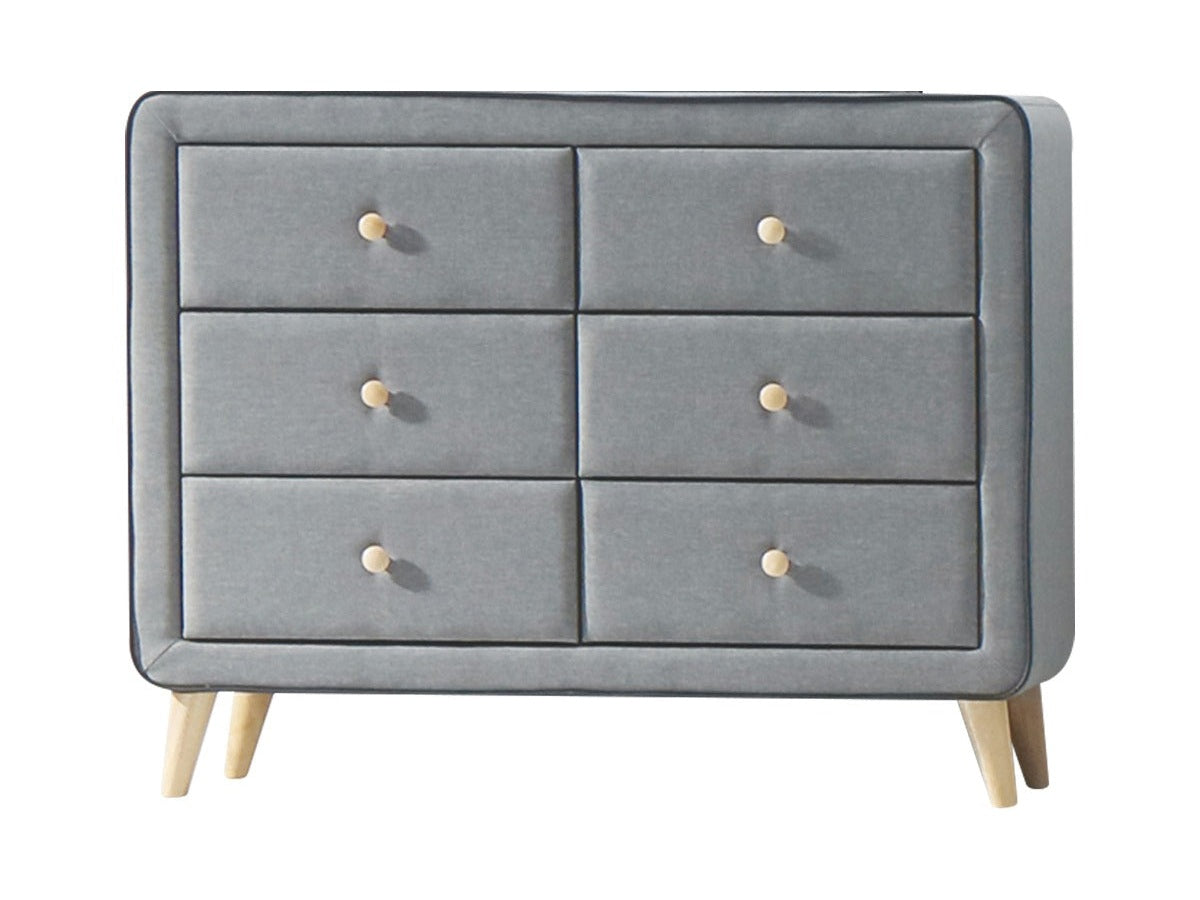 Valda Light Gray Fabric Dresser - Ornate Home