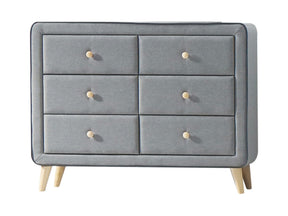 Valda Light Gray Fabric Dresser - Ornate Home
