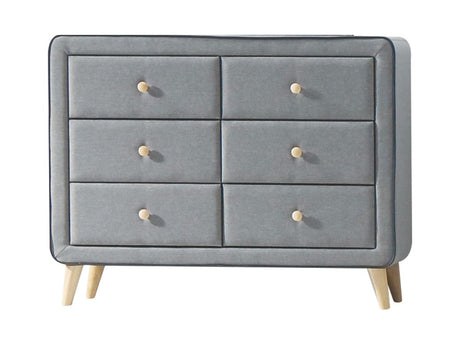 Valda Light Gray Fabric Dresser - Ornate Home