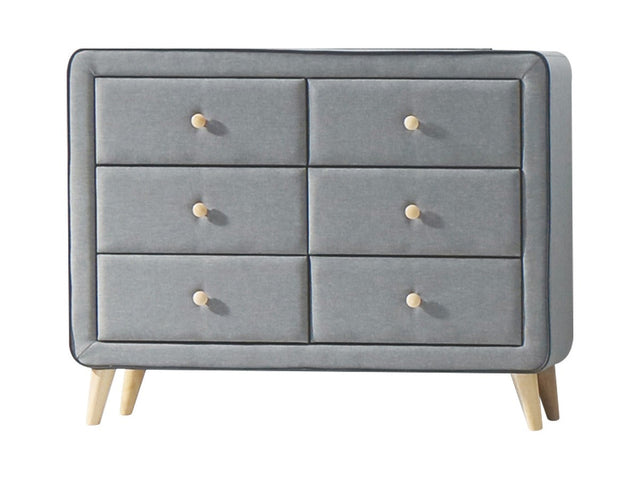 Valda Light Gray Fabric Dresser - Ornate Home