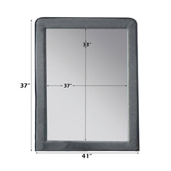 Valda Light Gray Fabric Mirror - Ornate Home