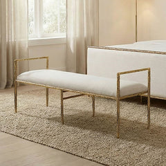 Valda Matte Gold Bench - Ornate Home