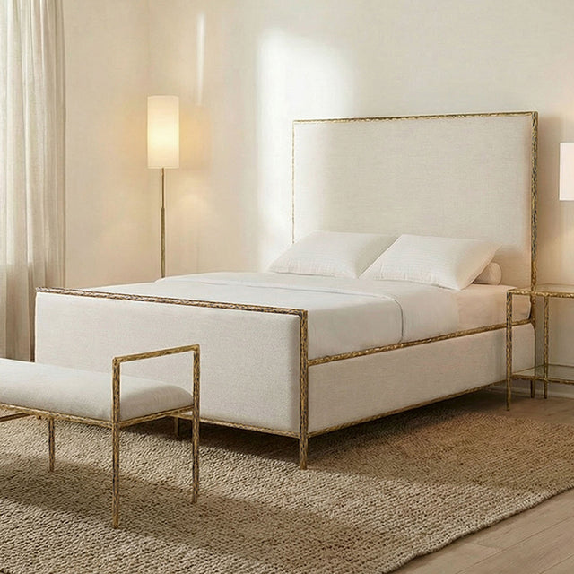 Valda Matte Gold E.King Bed - Ornate Home