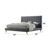 Valda Queen Upholstered Bed in Gray - Ornate Home