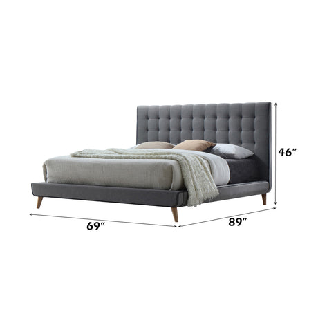 Valda Queen Upholstered Bed in Gray - Ornate Home