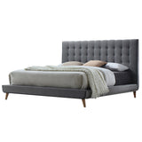Valda Queen Upholstered Bed in Gray - Ornate Home