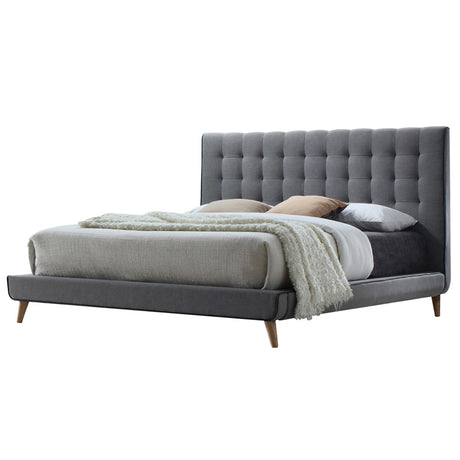 Valda Queen Upholstered Bed in Gray - Ornate Home