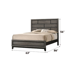 Valdemar Queen Panel Bed in Weathered Gray - Ornate Home